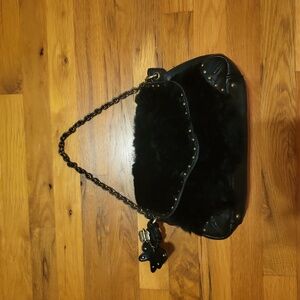 Black fur Gianni Bini purse.
